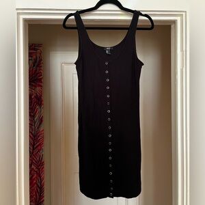 Forever 21 black mini dress with snap buttons size small